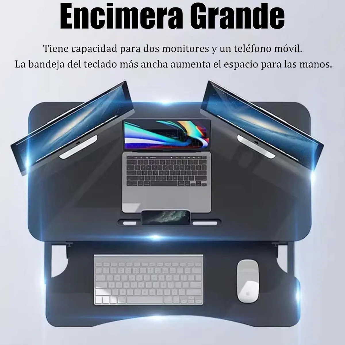 ANYHOGAR - Convertidor De Escritorio Para Estación De Pie Negro 80 Cm
