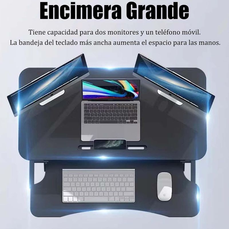 ANYHOGAR - Convertidor De Escritorio Para Estación De Pie Negro 80 Cm
