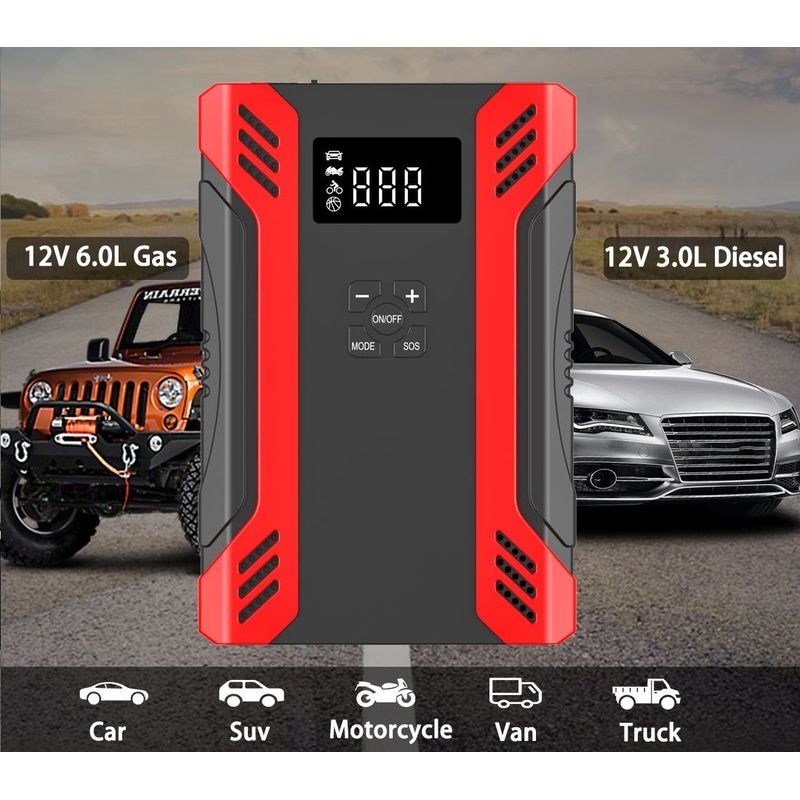 QUICK - Partidor De Auto Power Bank Con Compresor De Aire
