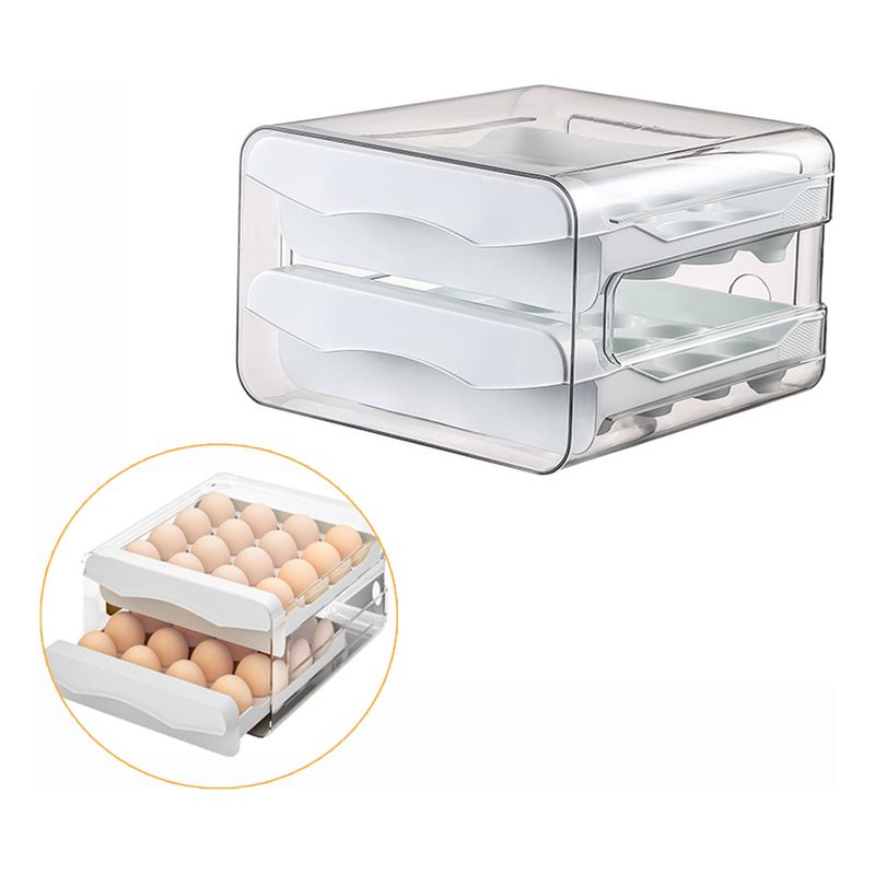 GENERICO - Organizador De Doble Capa De 32 Huevos Para Refrigerador