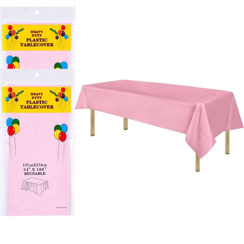 GENERICO - 2pcs Manteles Rectangular De Peva De 137x274cm-Rosa