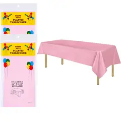 GENERICO - 2pcs Manteles Rectangular De Peva De 137x274cm-Rosa