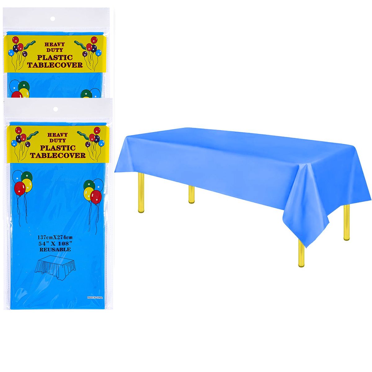 GENERICO - 2pcs Manteles Rectangular De Peva De 137x274cm-Azul