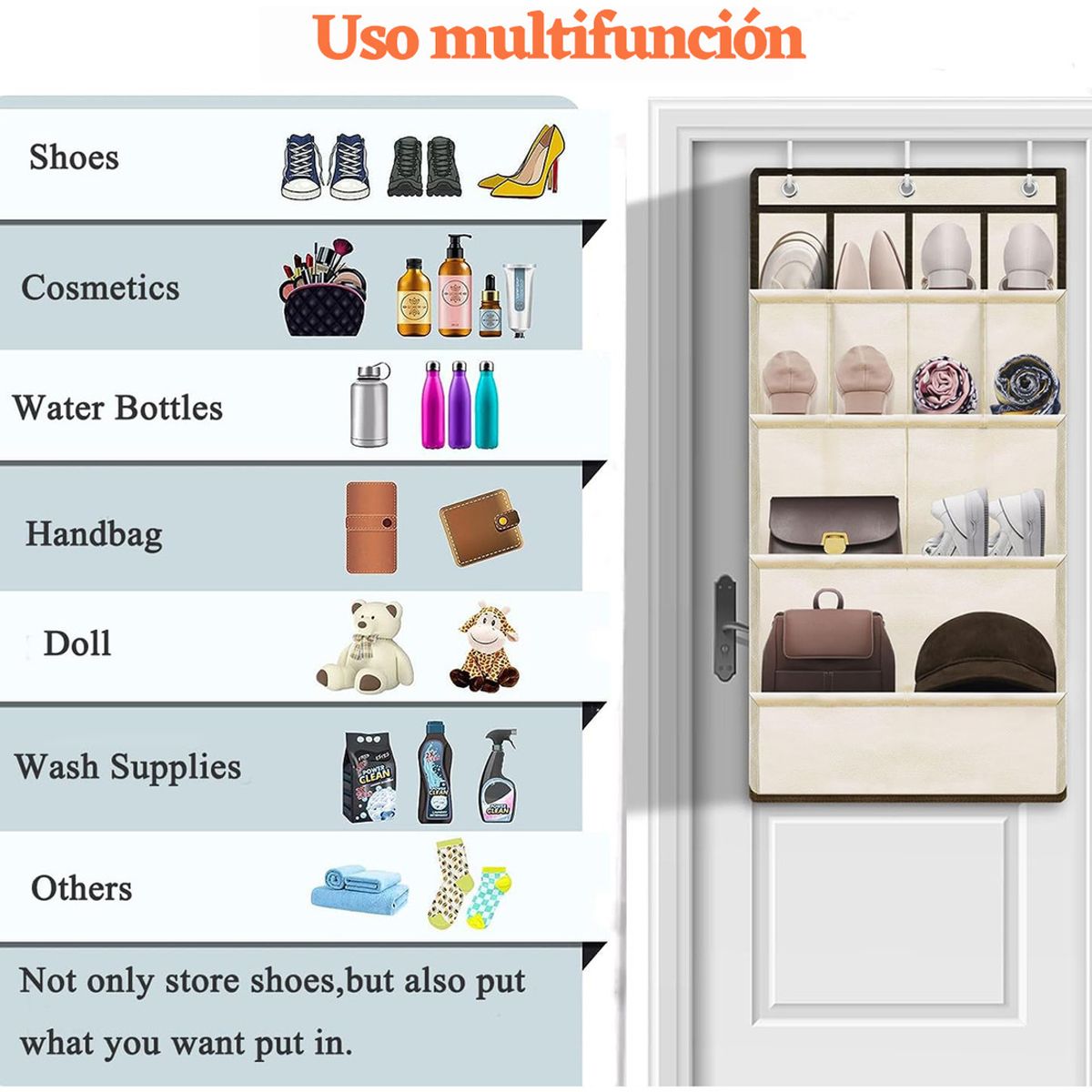 GENERICO - Organizador De Zapatos Sobre La Puerta Para Almacenamiento