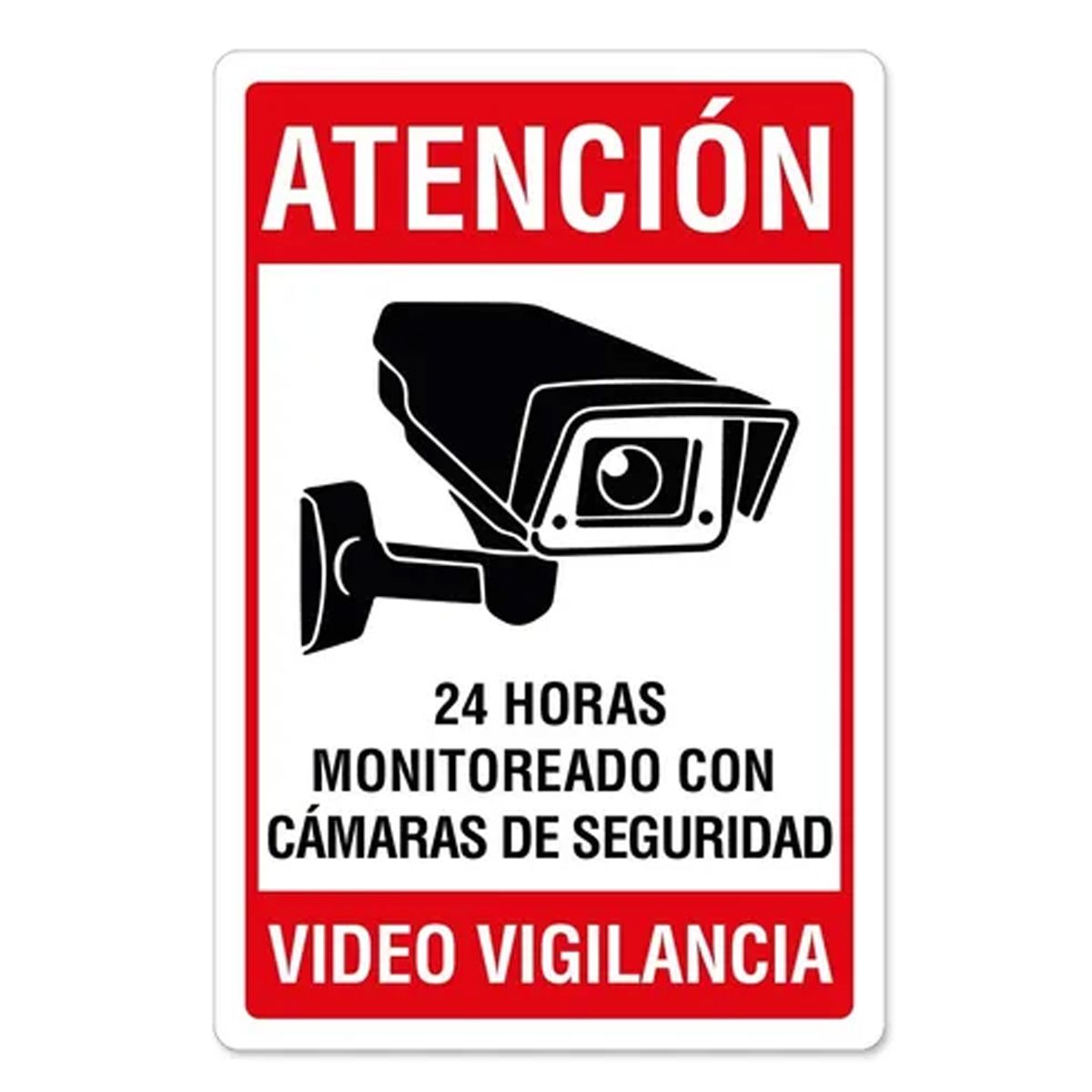 CREA PRINT - Aviso Video Vigilancia sobre base metalica 20x30 cms.