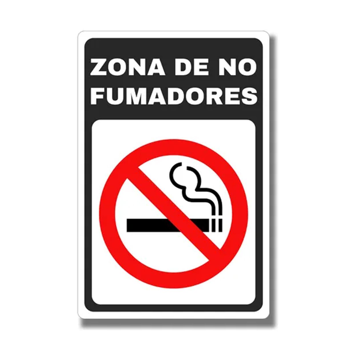 CREA PRINT - Aviso No Fumadores sobre base metalica 20x30 cms