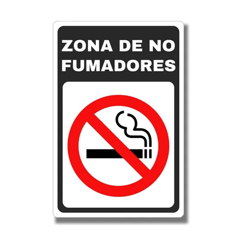 CREA PRINT - Aviso No Fumadores sobre base metalica 20x30 cms