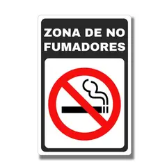 CREA PRINT - Aviso No Fumadores sobre base metalica 20x30 cms