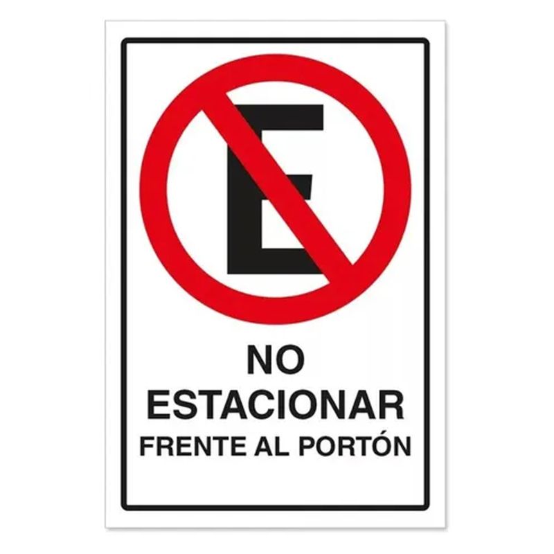 CREA PRINT - Aviso No Estacionar sobre base metalica 20x30 cms