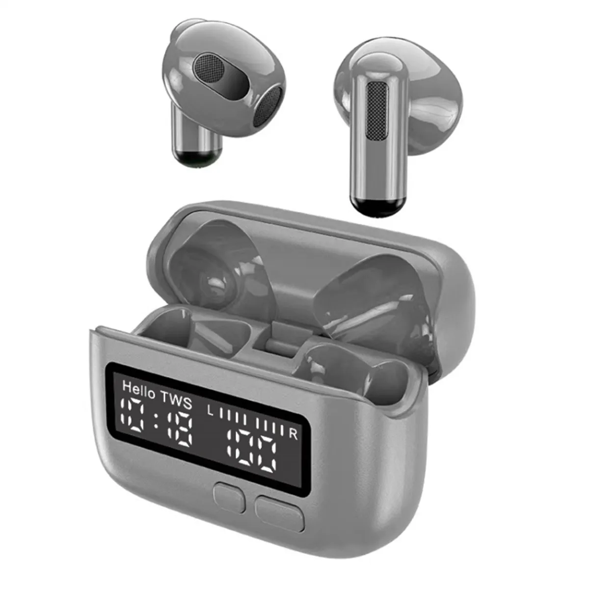 RENVMEXY - Audífonos Retro TWS Bluetooth 52 - Hi-Fi & 22h Batería Gris