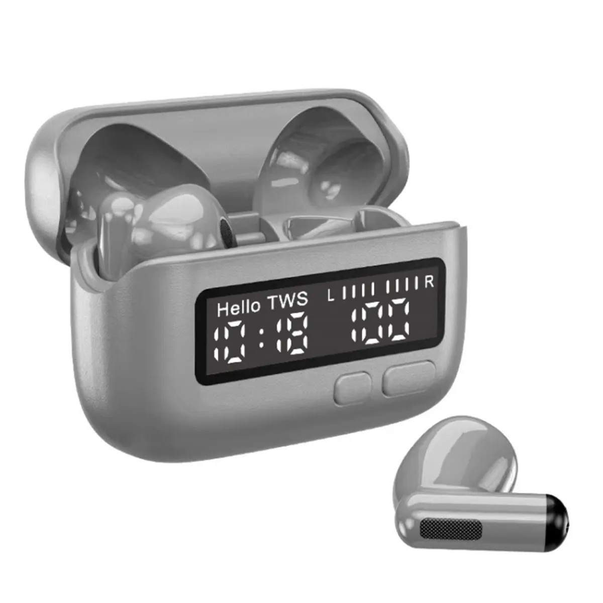 RENVMEXY - Audífonos Retro TWS Bluetooth 52 - Hi-Fi & 22h Batería Gris