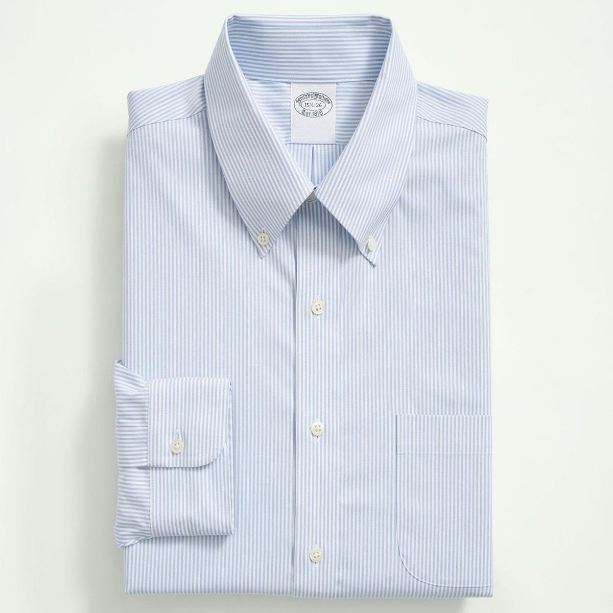 BROOKS BROTHERS - Camisa Hombre Ds Ni Sppt Pbd Slim - Candy Stp Azul Brooks Brothers
