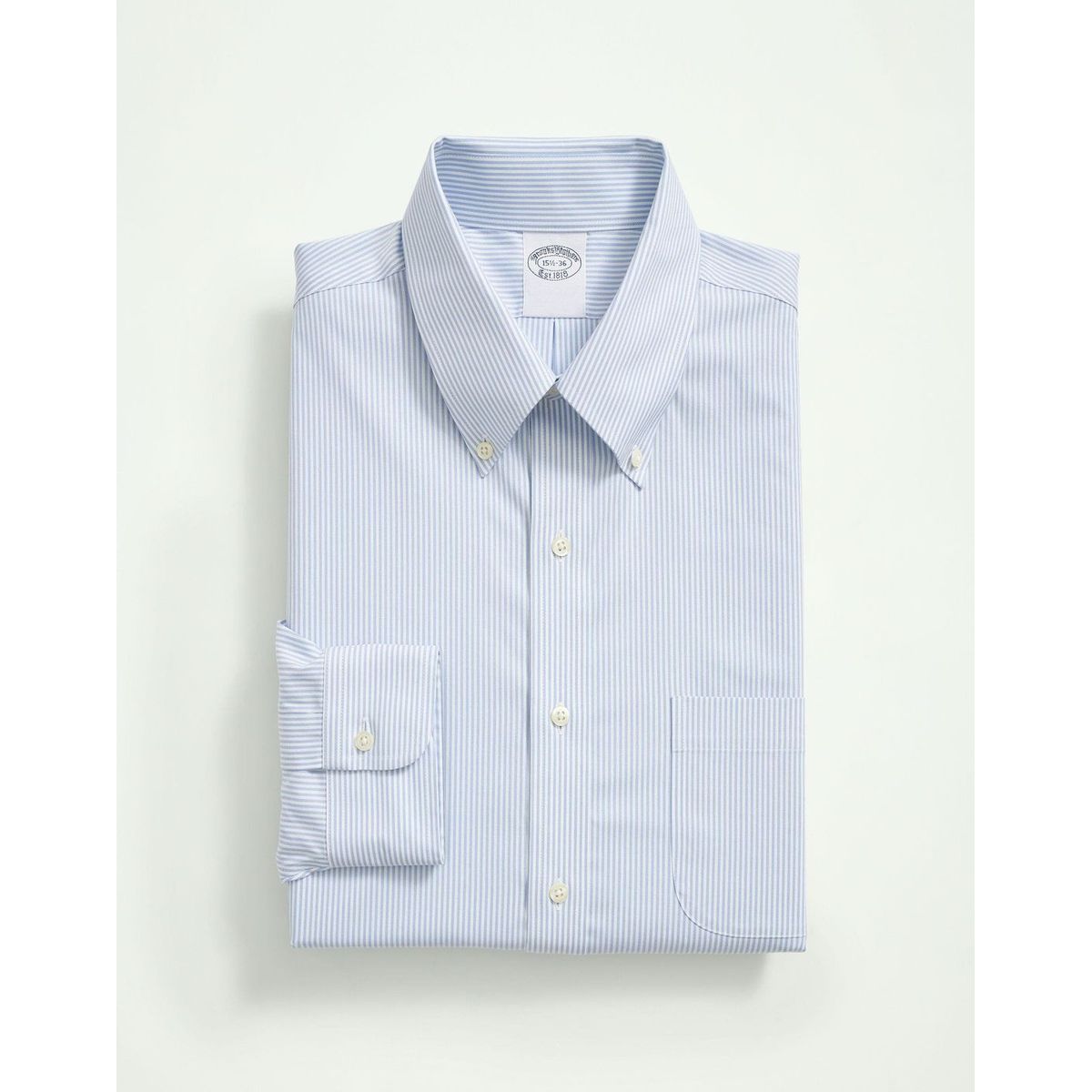 BROOKS BROTHERS - Camisa Hombre Ds Ni Sppt Pbd Slim - Candy Stp Azul Brooks Brothers
