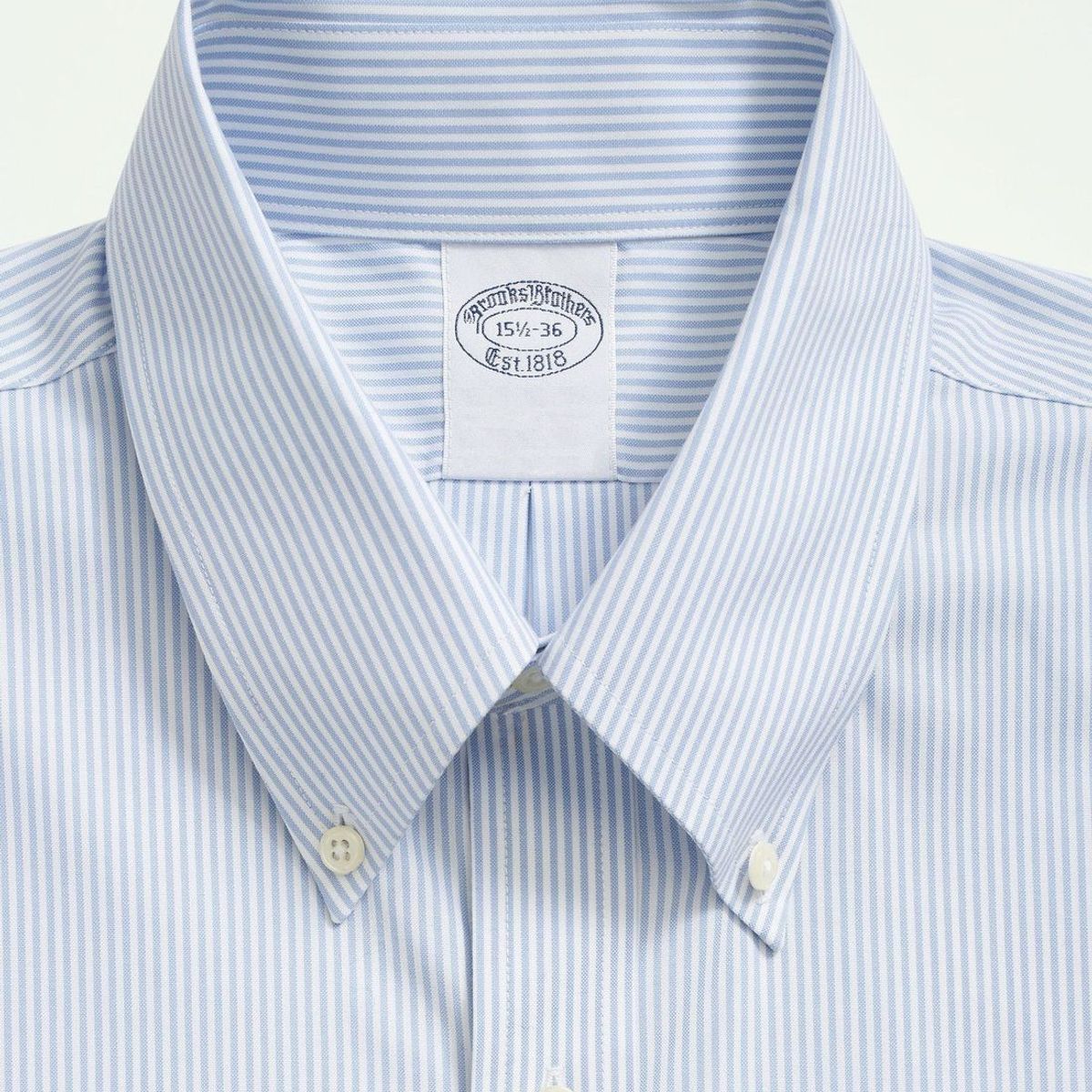BROOKS BROTHERS - Camisa Hombre Ds Ni Sppt Pbd Slim - Candy Stp Azul Brooks Brothers