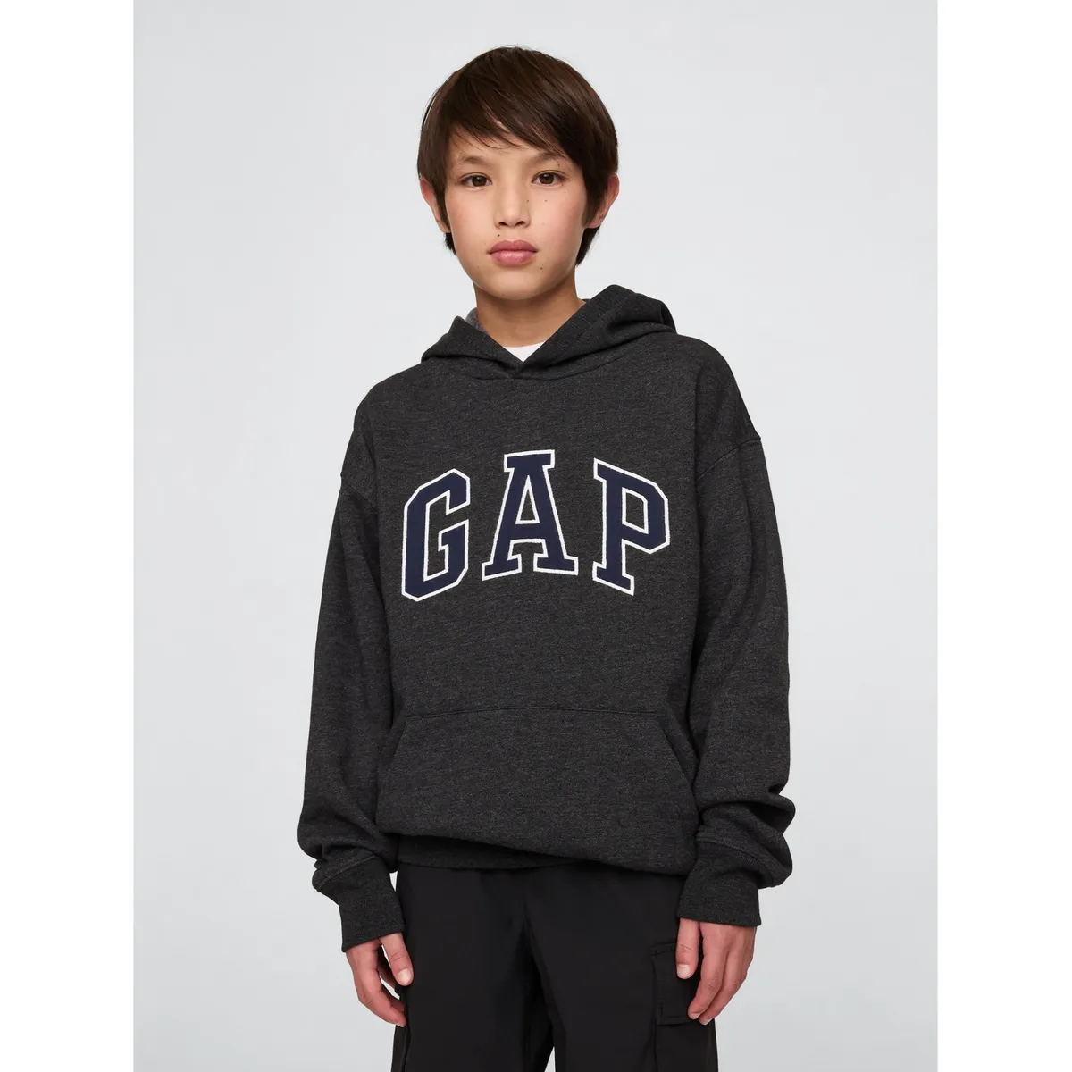 GAP - Polerón Niño Heritage Sin Cierre Gris GAP