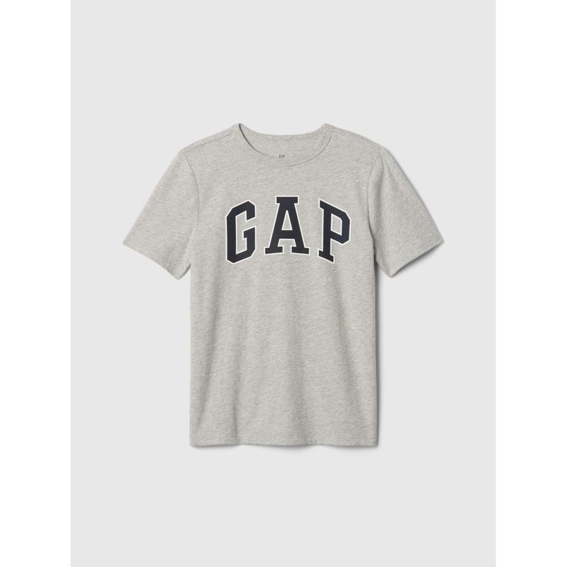 GAP - Polera Niño Basic Logo Manga Corta Gris GAP