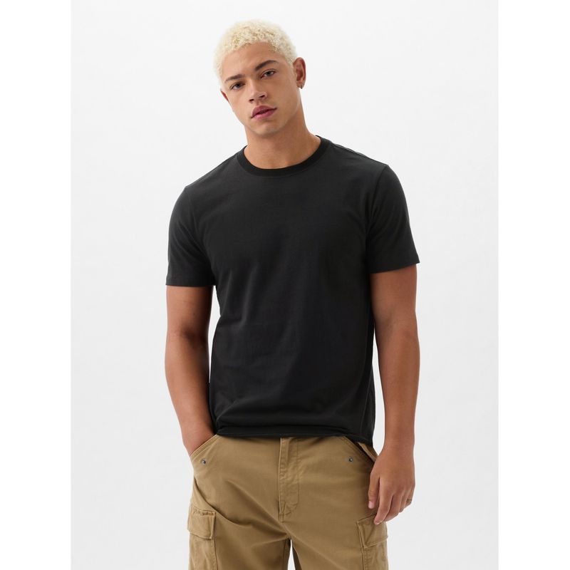 GAP - Polera Hombre Crewneck Manga Corta Negra GAP