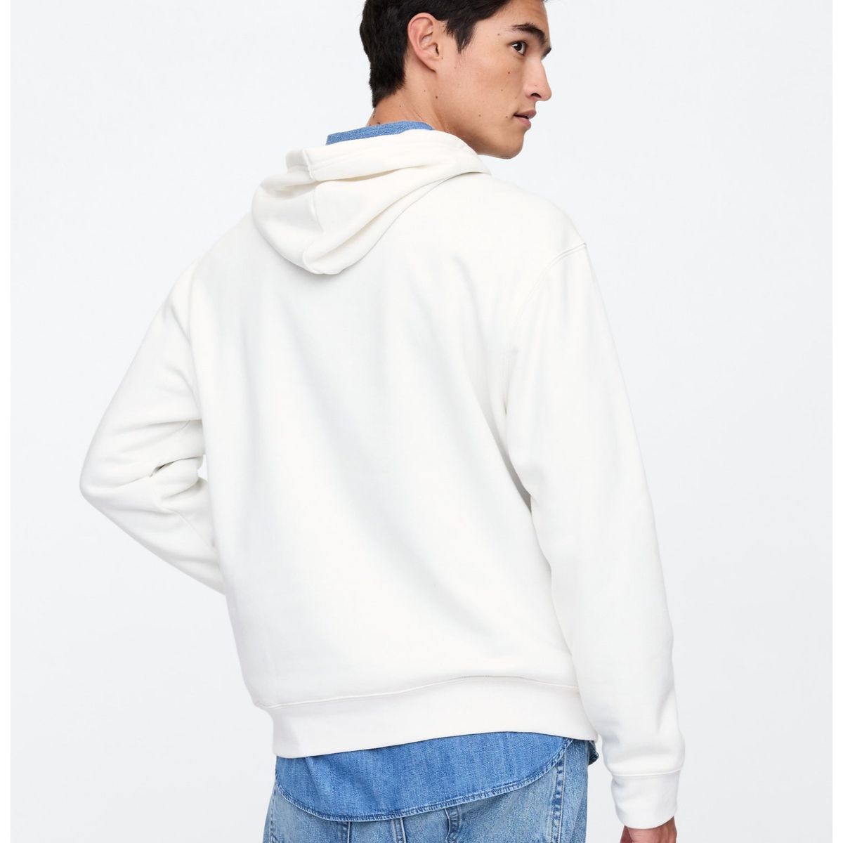 GAP - Polerón Hombre Logo Sin Cierre Blanco GAP