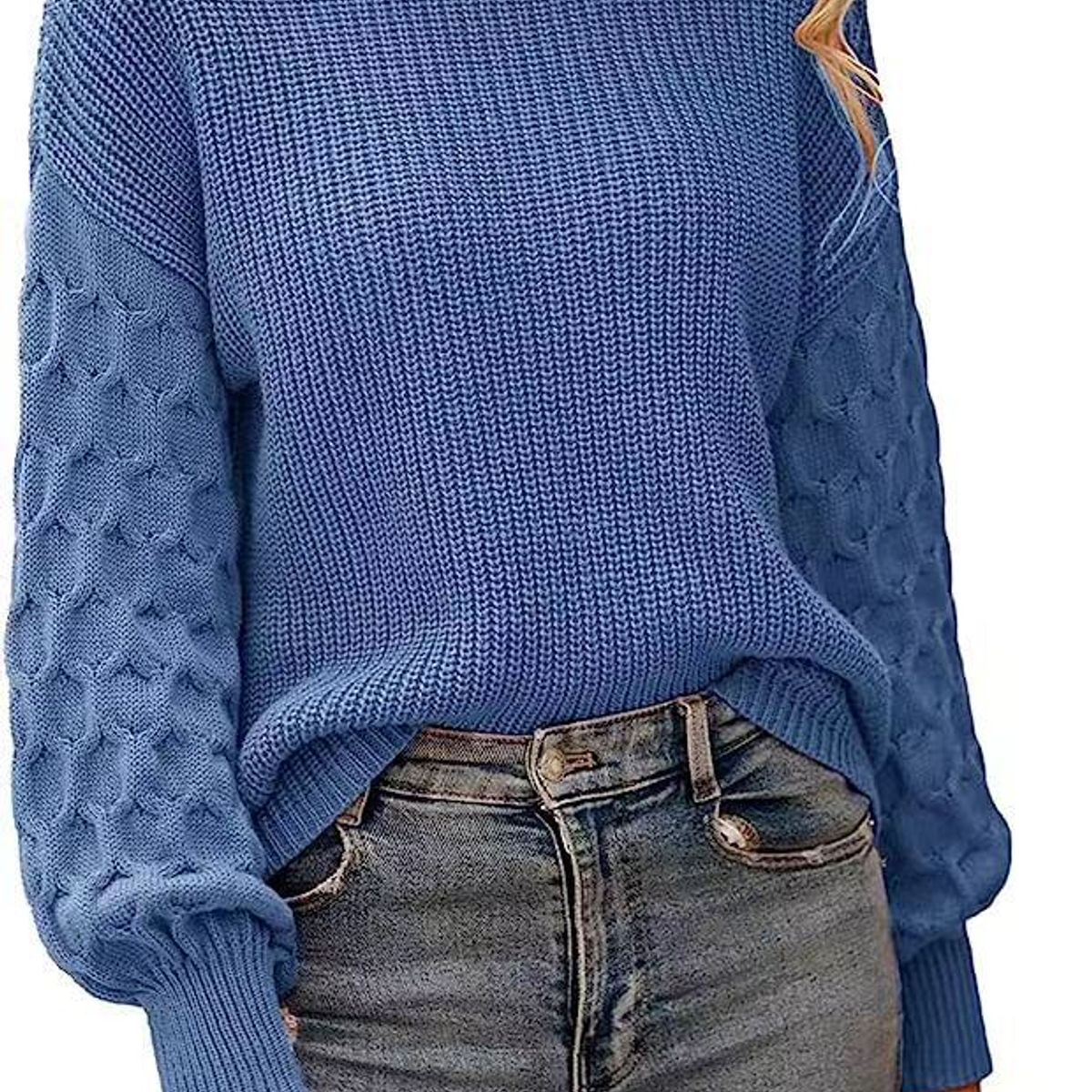 BLWOENS - Suéter de punto para Mujer -Azul