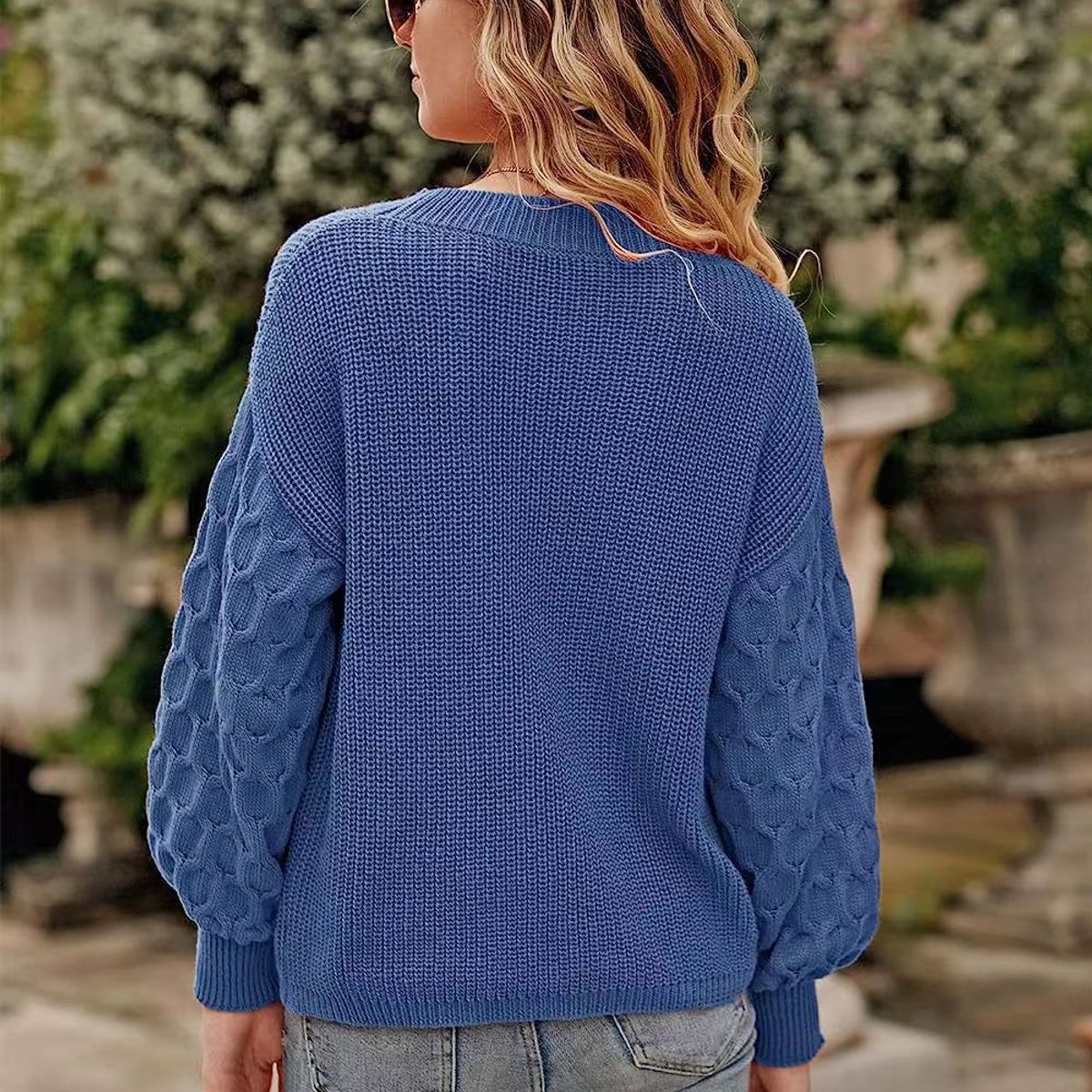 BLWOENS - Suéter de punto para Mujer -Azul