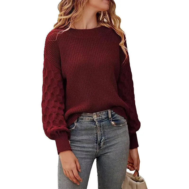 BLWOENS - Suéter de punto para Mujer -Rojo