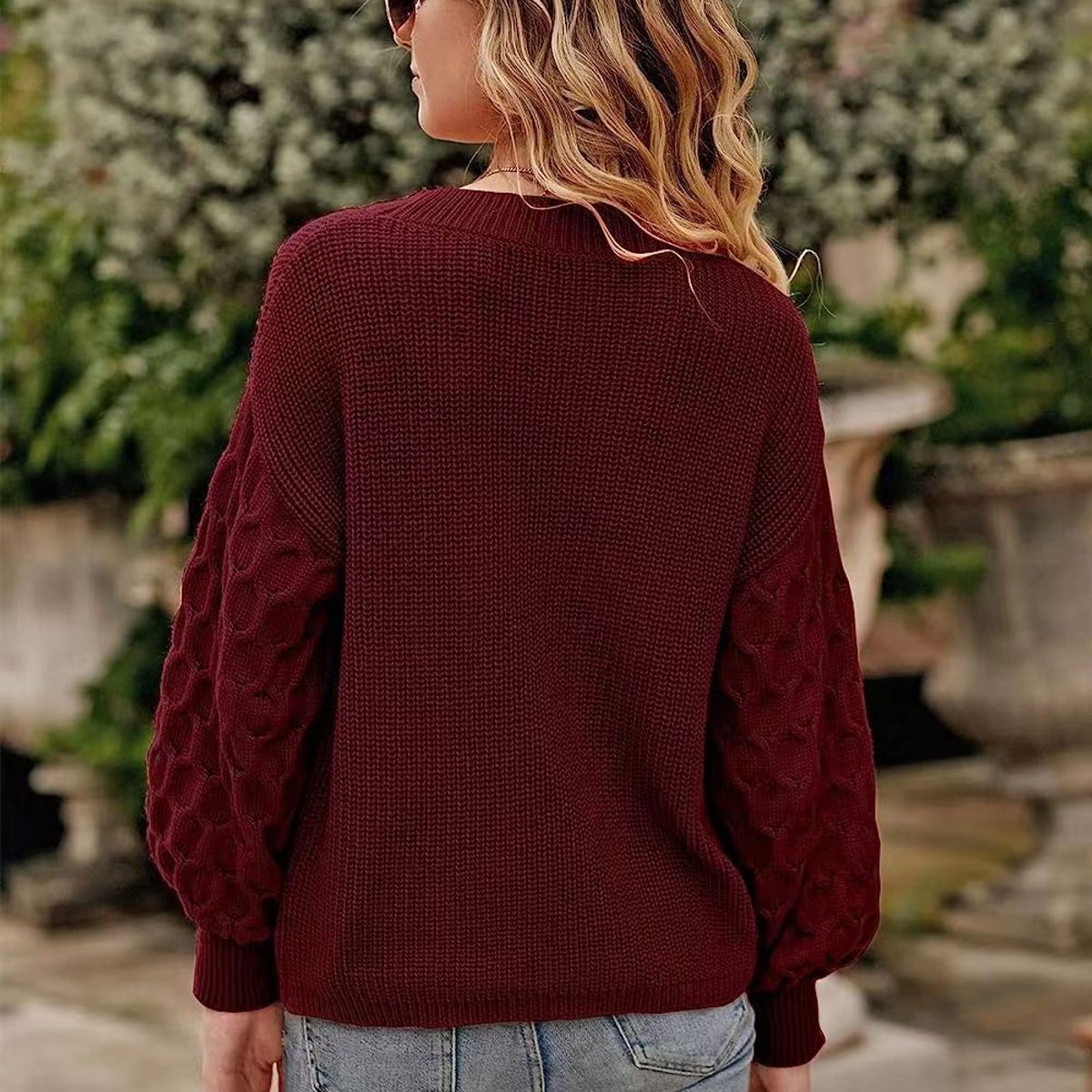 BLWOENS - Suéter de punto para Mujer -Rojo