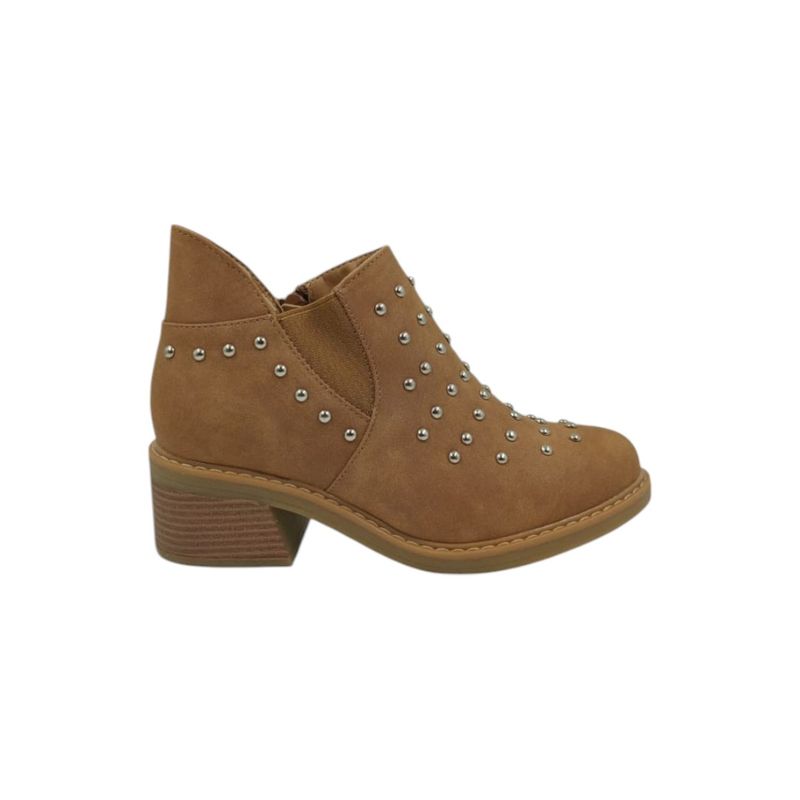 HERIEL - Botín Camel Tachas Mujer.