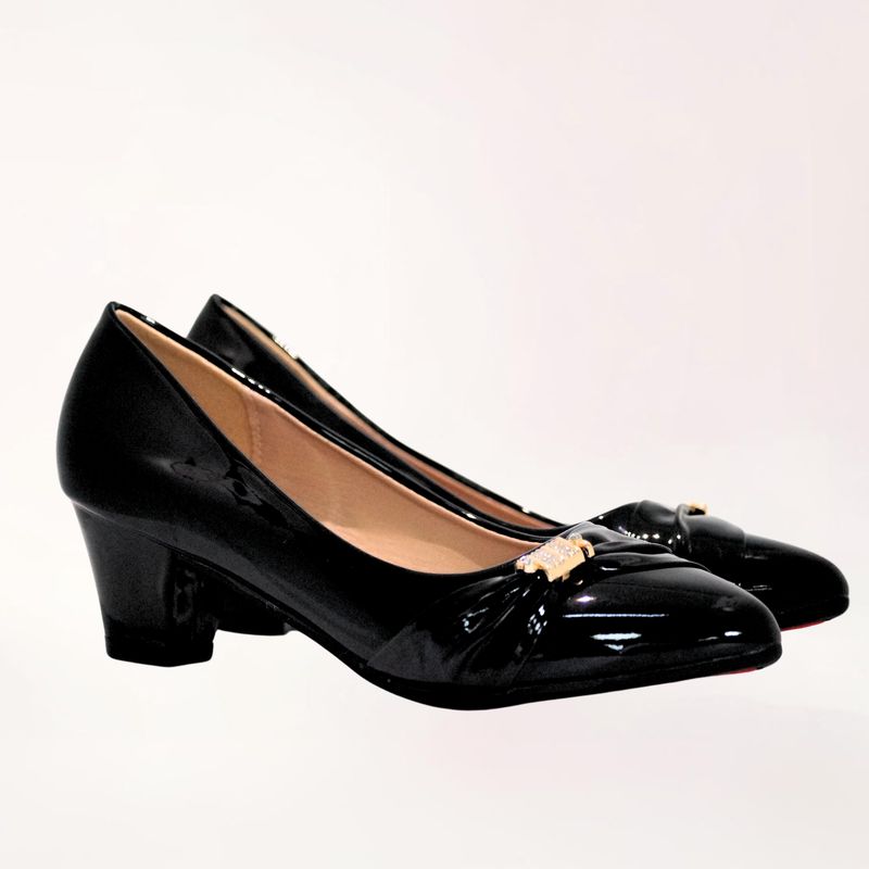 PEQUI - ZAPATO TACO MEDIO NEGRO