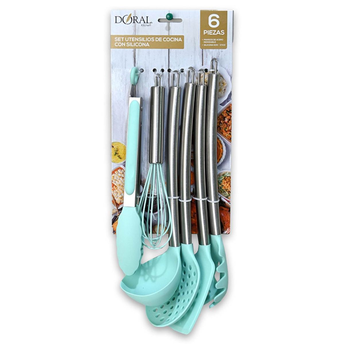 DORAL - Set De Cocina Utensilio Silicona 6 Piezas Doral TURQUESA