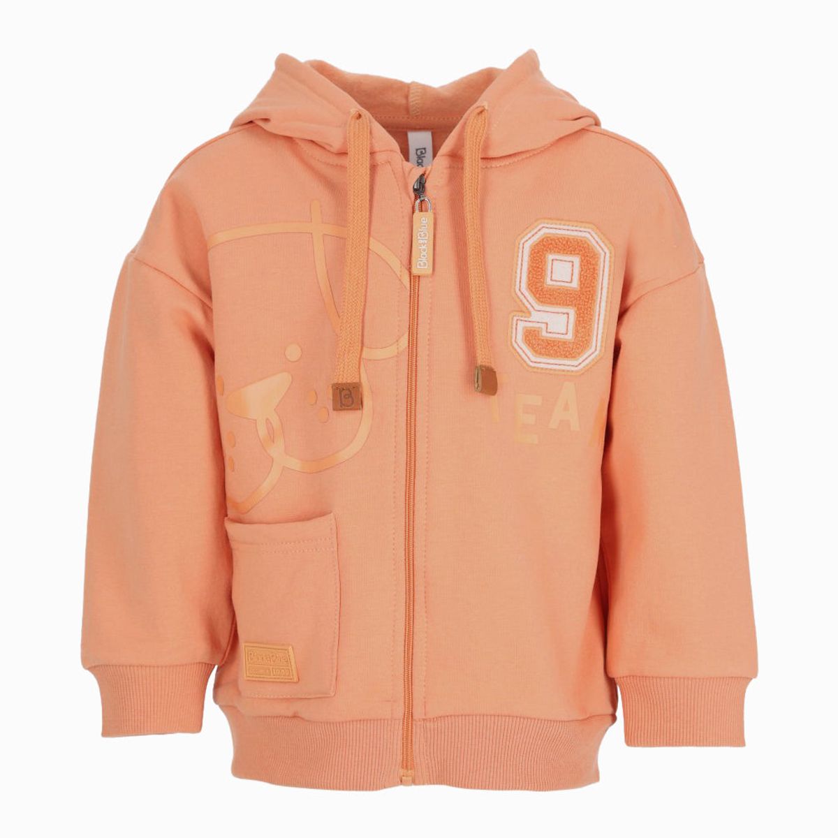 BLACK AND BLUE - Polerón bebés con cierre naranjo Black and Blue