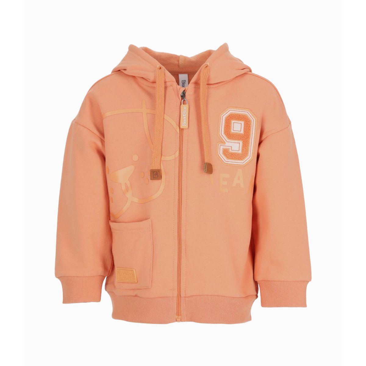 BLACK AND BLUE - Polerón bebés con cierre naranjo Black and Blue