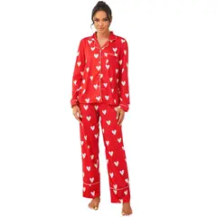 BLWOENS - Pijama de para mujeres - 2 piezas - Rojo