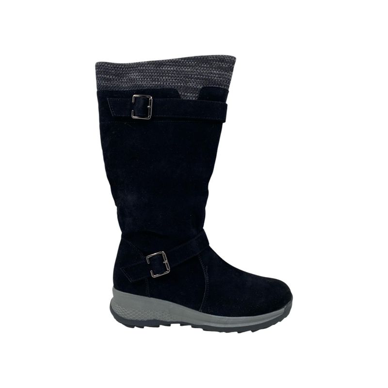 HERIEL - Bota Negra Gamuza Chiporro Mujer.