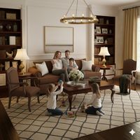 Living 311 Antonia Cafe Sofa 3 Cuerpos de resortes + 2 Sitiales Madera