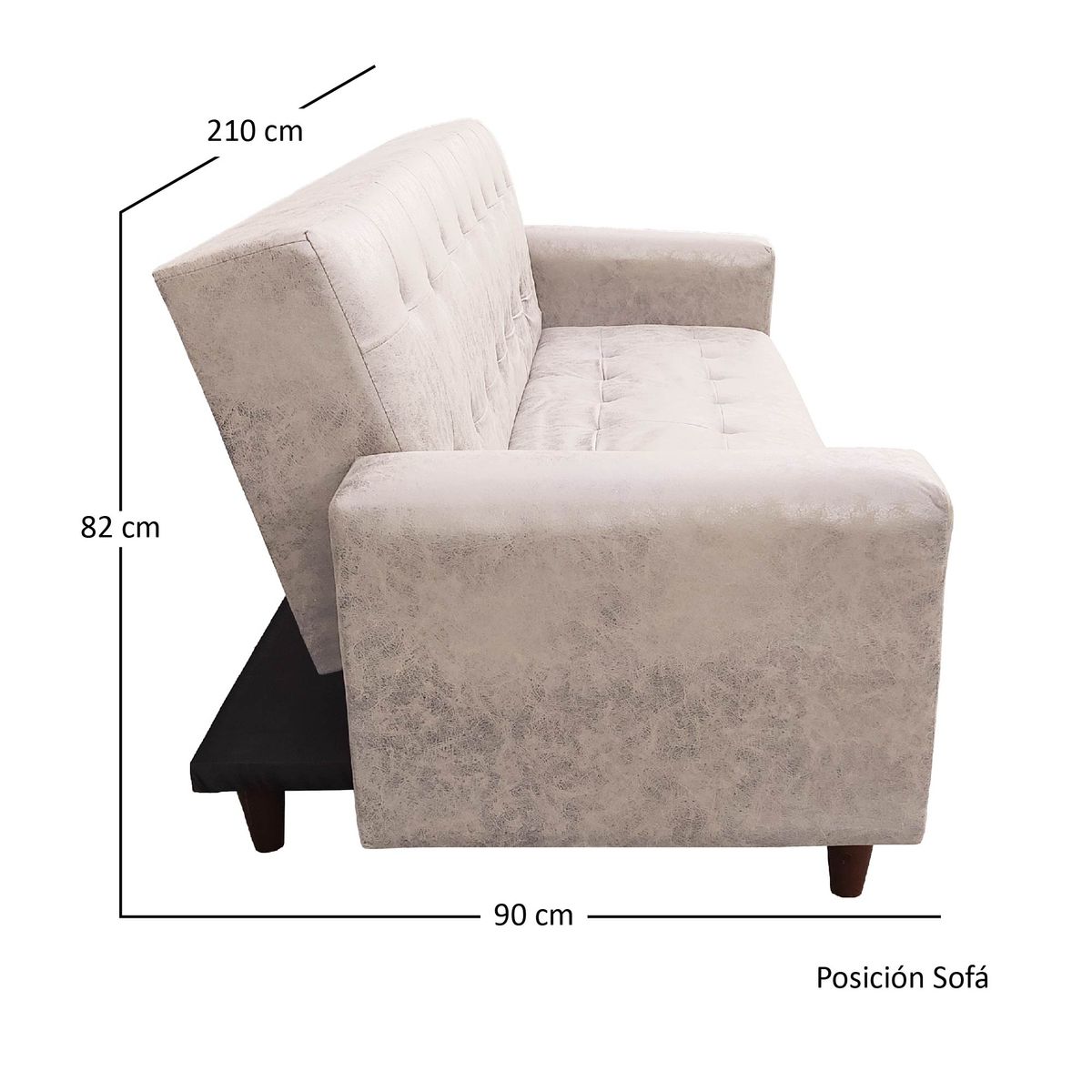 AMERICA DECORA - Sofá Cama Gran Amparo Envejecido Beige - 1.5 Plazas Resortes