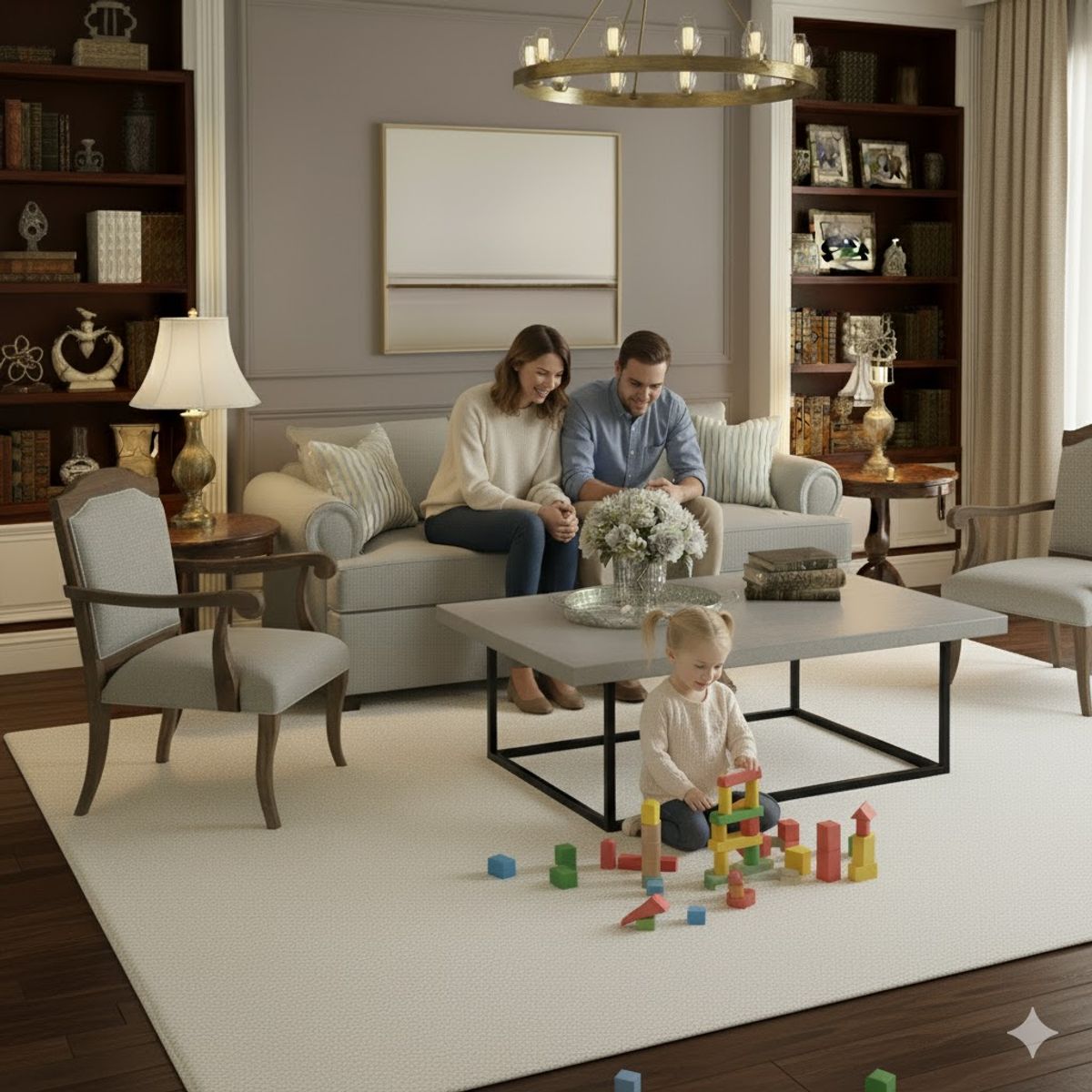 SITIAL HOME - Living 311 Antonia gris claro Sofa 3 Cuerpos con resortes + 2 Sitiales