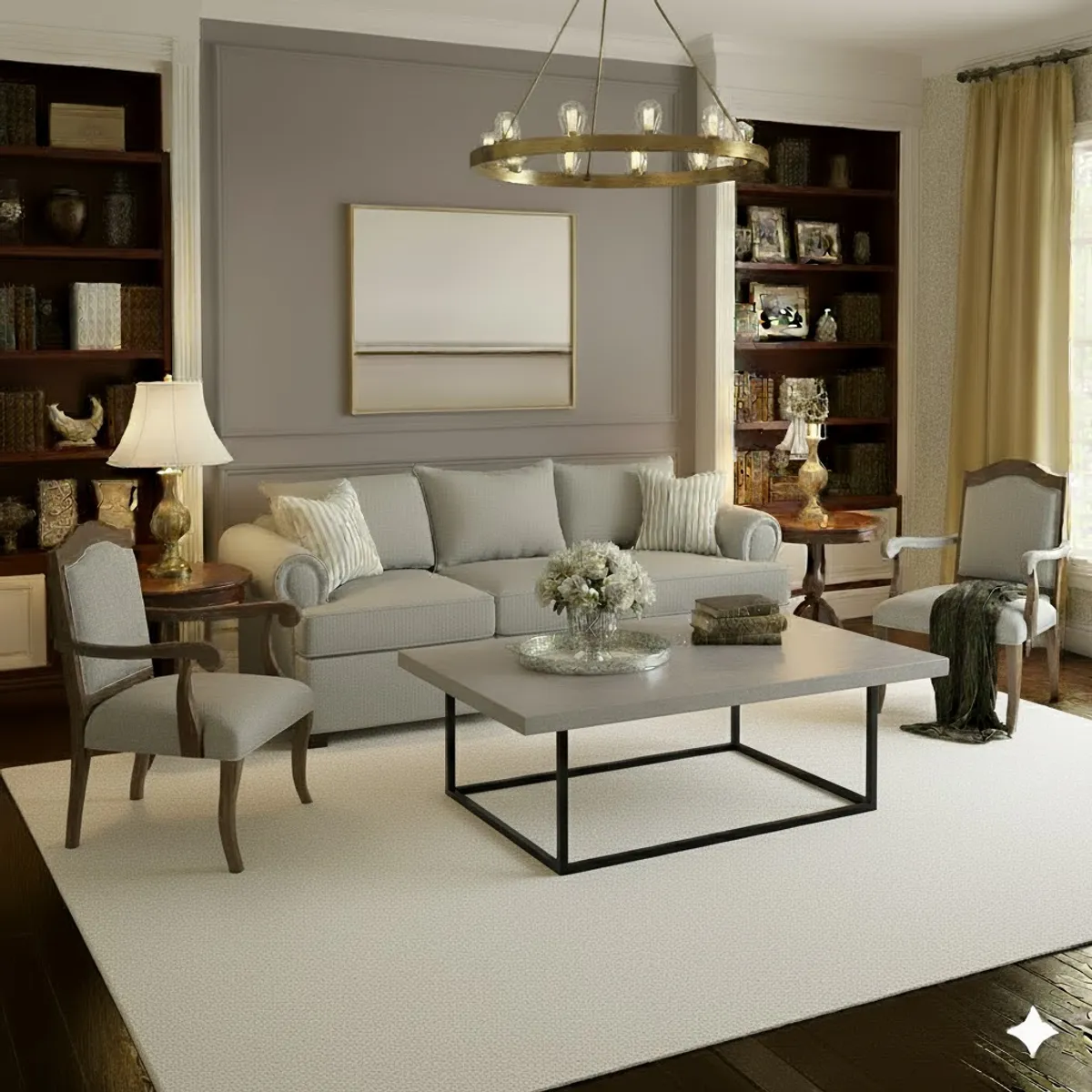 SITIAL HOME - Living 311 Antonia gris claro Sofa 3 Cuerpos con resortes + 2 Sitiales