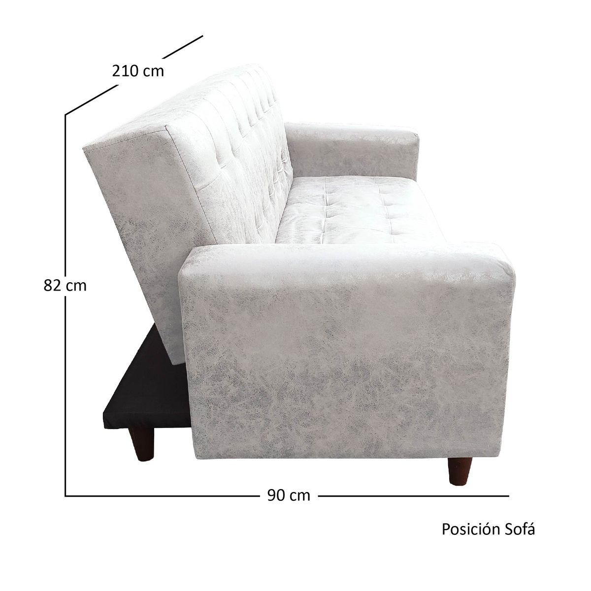 AMERICA DECORA - Sofá Cama Gran Amparo Envejecido Blanco - 1.5 Plazas Resortes