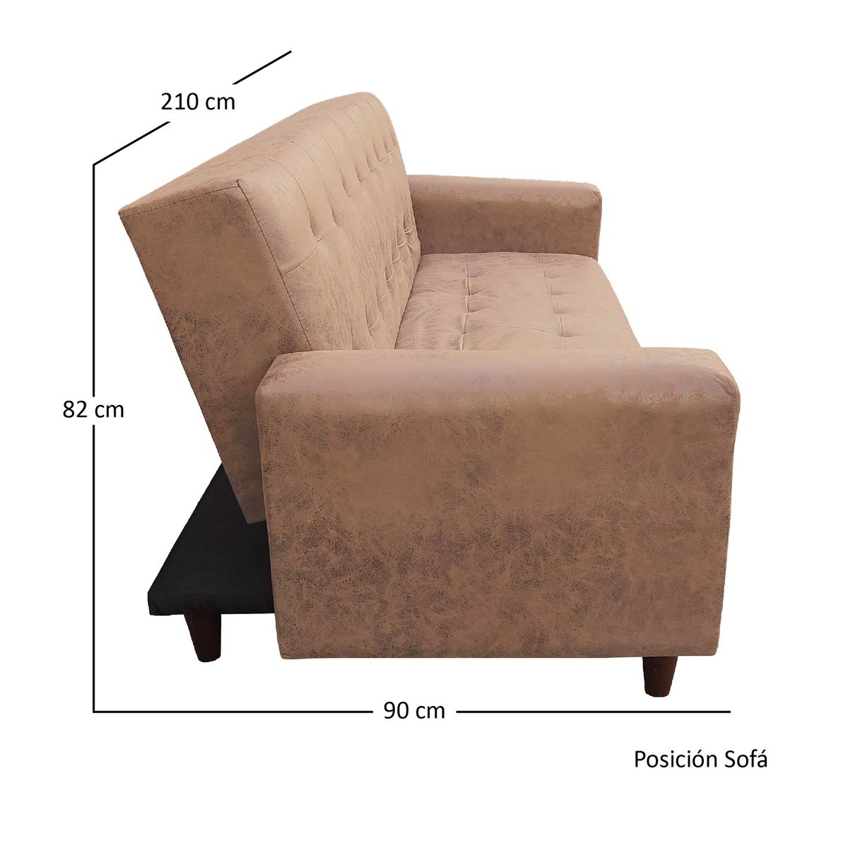 AMERICA DECORA - Sofá Cama Gran Amparo Envejecido Terracota - 1.5 Plazas Resortes