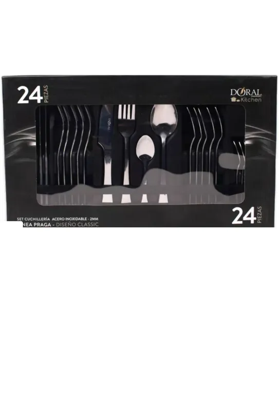 Set De Cuchilleria Praga 24 Cubiertos 2mm clasicc