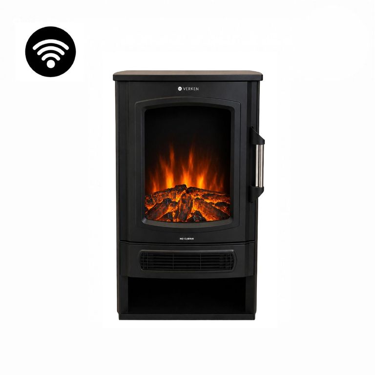 VERKEN Calefactor Chimenea Eléctrica Wifi Magma Llama LED -
