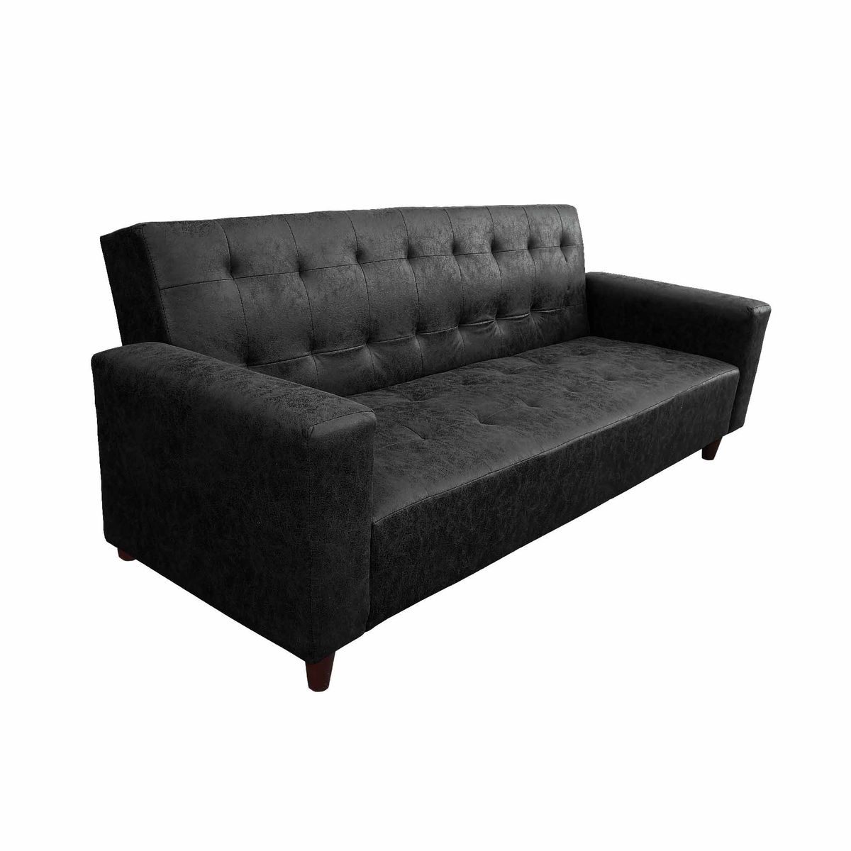 AMERICA DECORA - Sofá Cama Gran Amparo Envejecido Negro - 1.5 Plazas Resortes