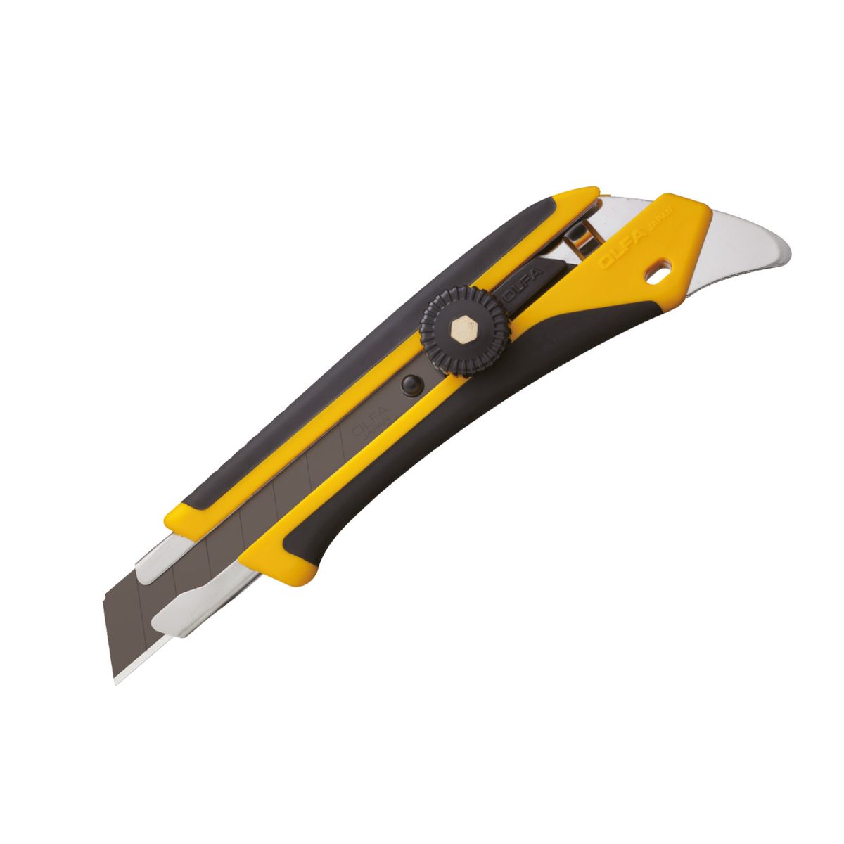 OLFA - Cuchillo Industrial  Antideslizante con Punta Multiuso y Seguro Manual