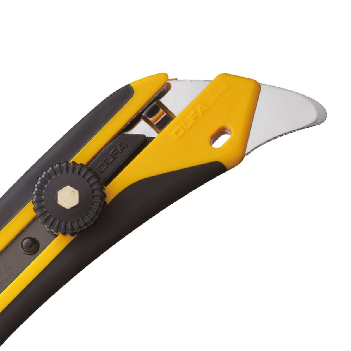 OLFA - Cuchillo Industrial  Antideslizante con Punta Multiuso y Seguro Manual