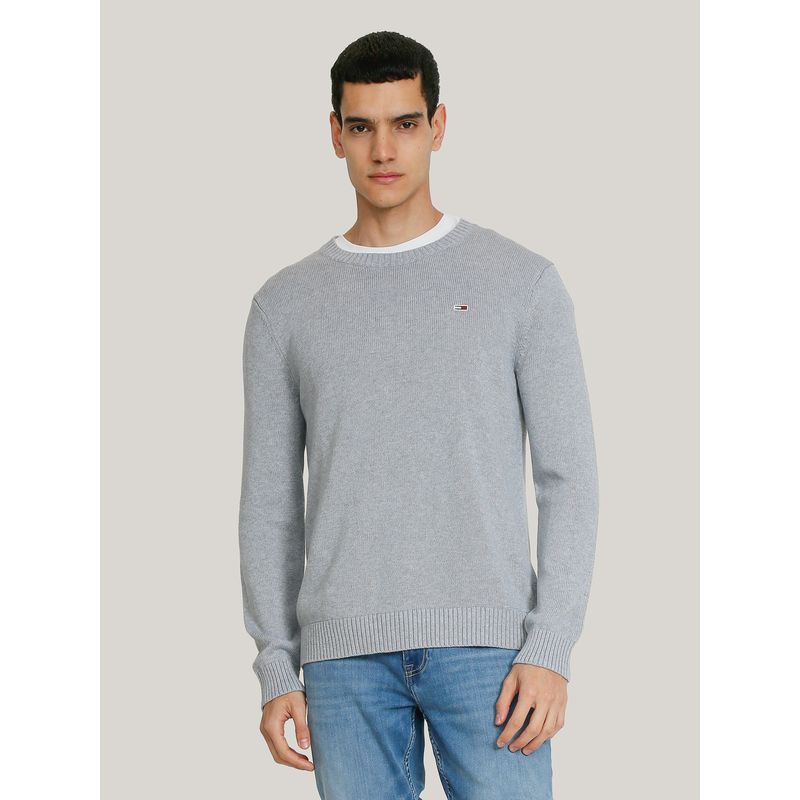 TOMMY HILFIGER - Sweater Essential Slim Fit Gris Tommy Jeans