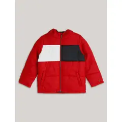 TOMMY HILFIGER - Parka Niño Pieced Puffer Rojo