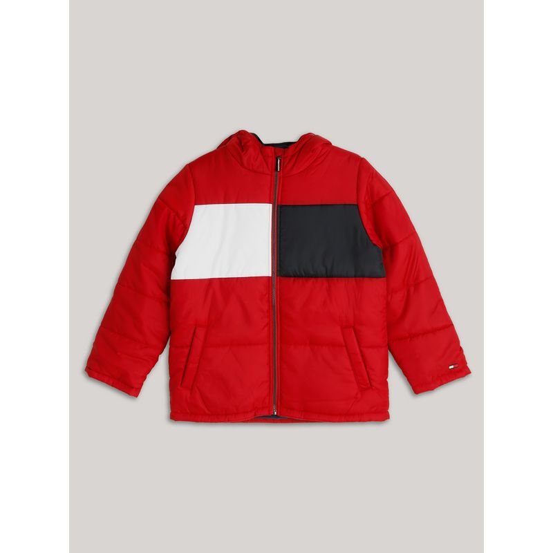 TOMMY HILFIGER - Parka Niño Pieced Puffer Rojo Tommy Hilfiger