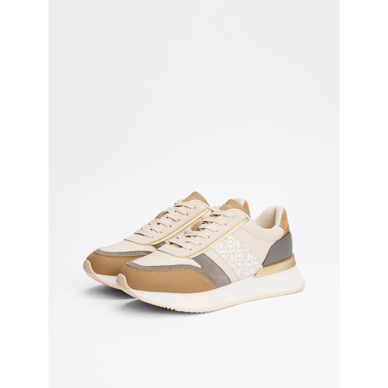 TOMMY HILFIGER - Zapatillas Lux Monogram Beige Tommy Hilfiger