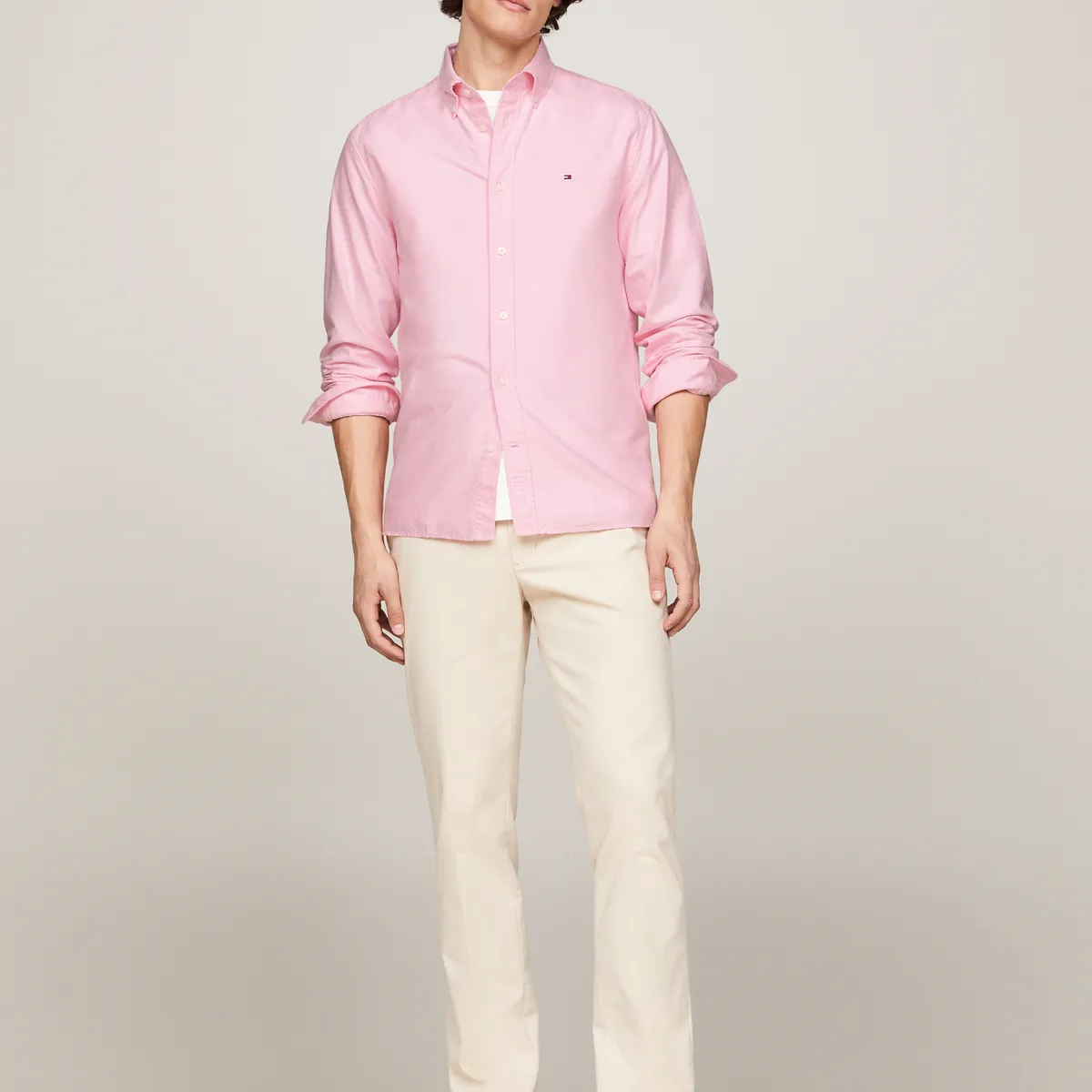 TOMMY HILFIGER - Camisa Oxford Heritage Regular Fit Rosado Tommy Hilfiger