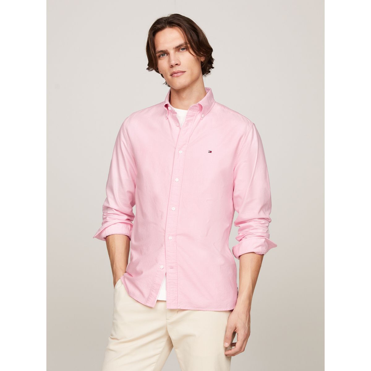 TOMMY HILFIGER - Camisa Oxford Heritage Regular Fit Rosado Tommy Hilfiger